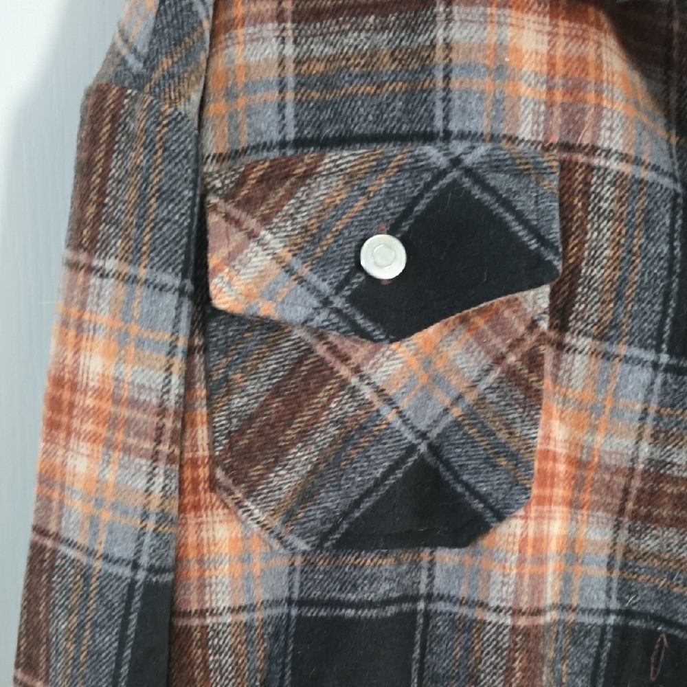 Zenana Outfitters Plaid Shirt in Black and Brown - Picture 3 of 9
